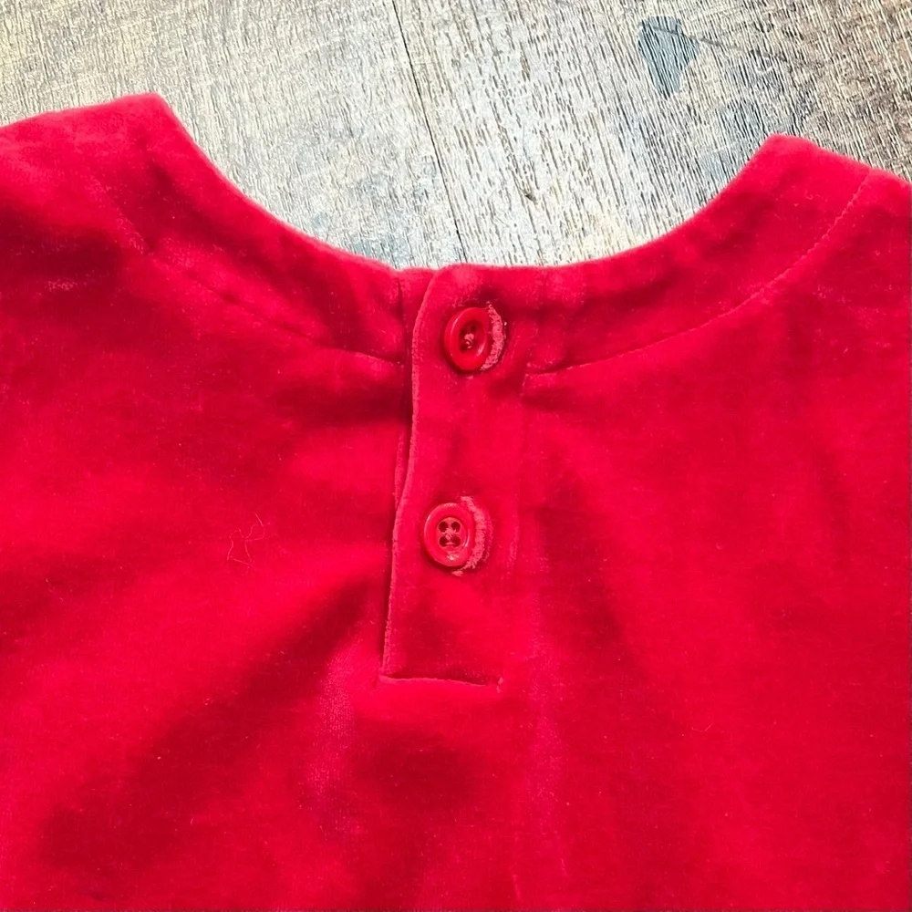 Hanna Andersson girls red drop waist velour like dress Sz 100/4